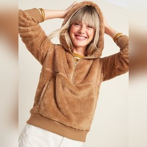 ⭐️🌙 Sherpa Fleece Faux Fur Pullover  Sweatshirt Hoodie Size Small S